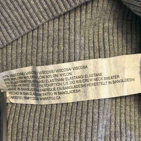 FDJ ‘French Dressing Jeans’ Grey Rib Crew Neck Sweater - Picture 6 of 9